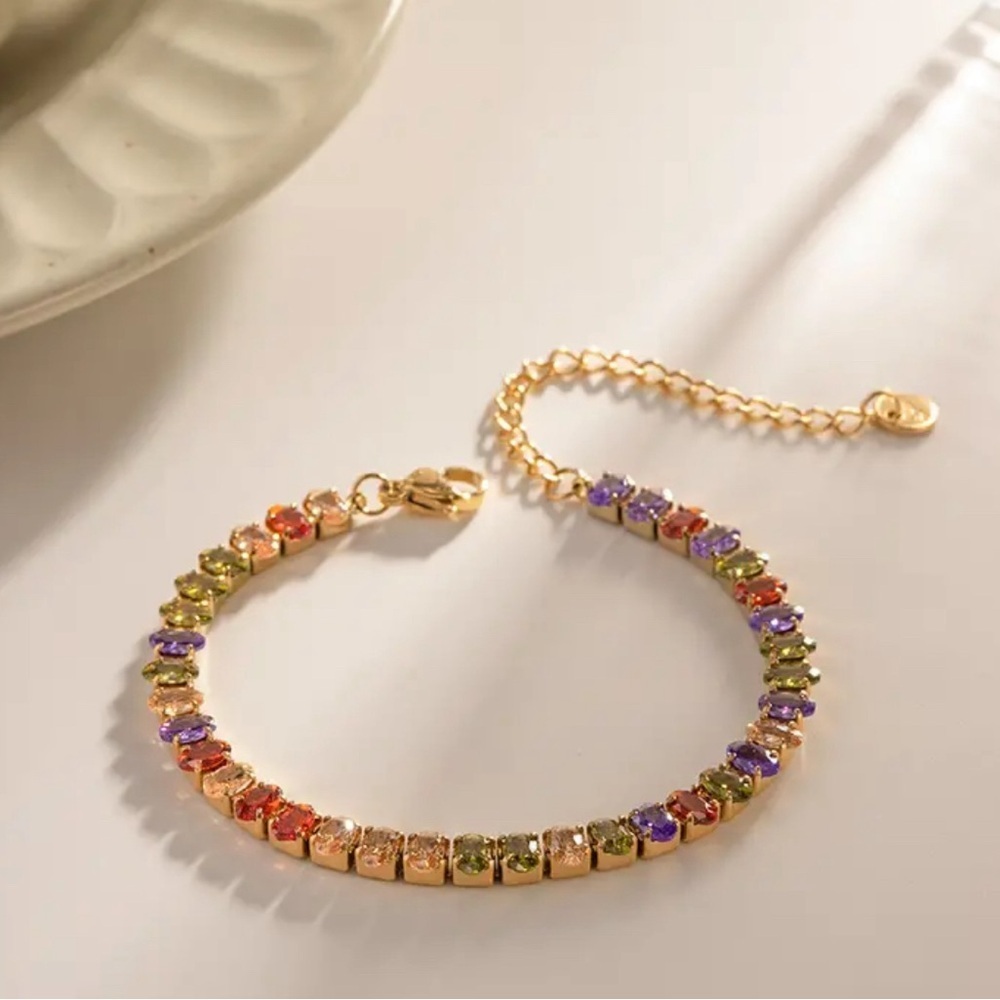 Gold filled  zirconia Bracelet Non-Tarnish